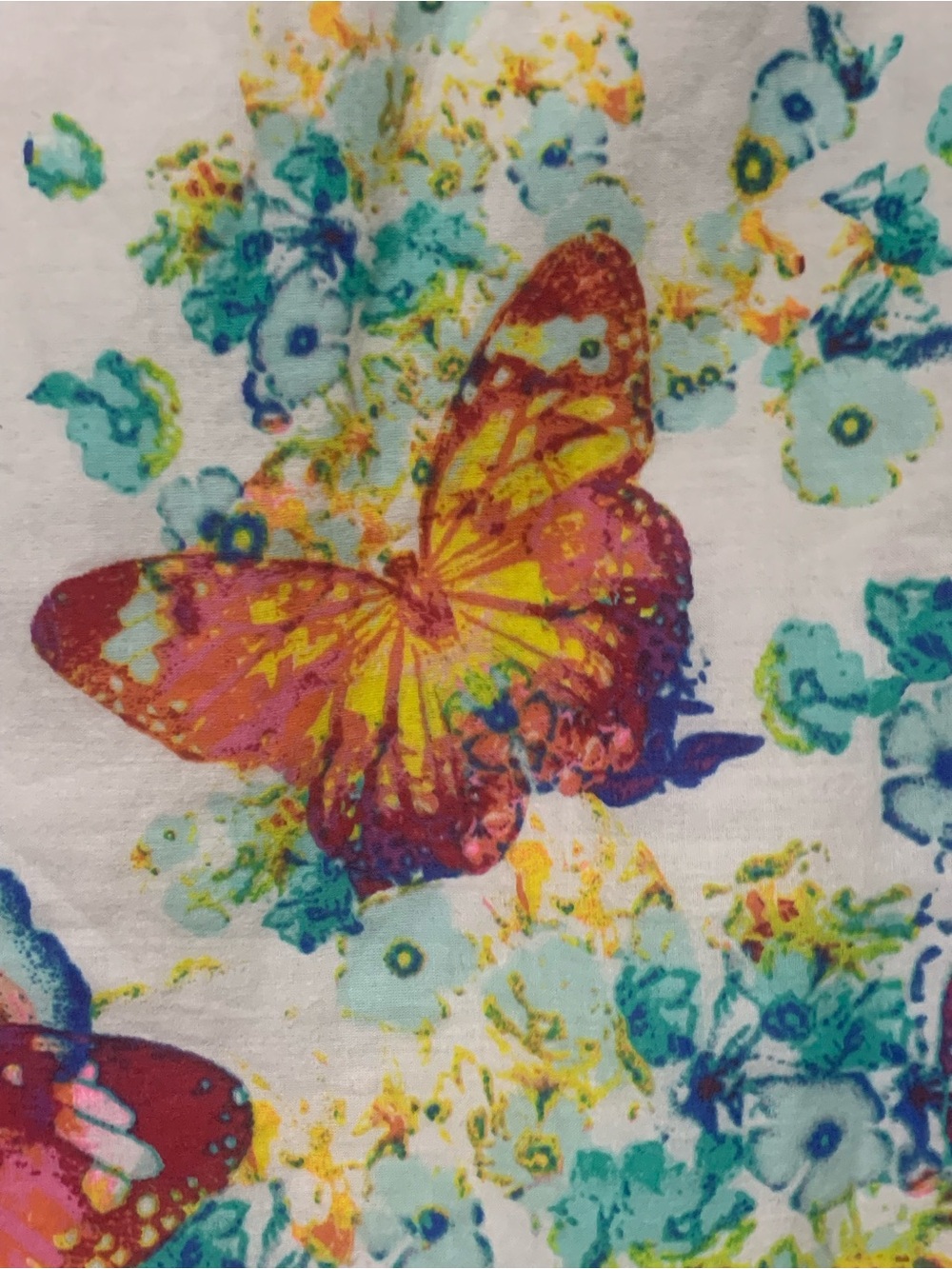 🌸 Sz M Candie's White High Low Midi Skirt with Multicolor Butterfly Print - Picture 12 of 13
